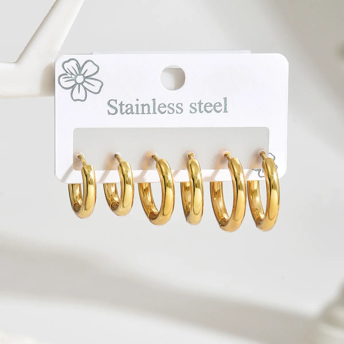 Set Arracadas Acero Inoxidable