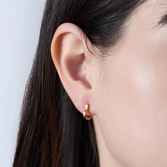Aretes Corazón Dorado Plata De Ley 925