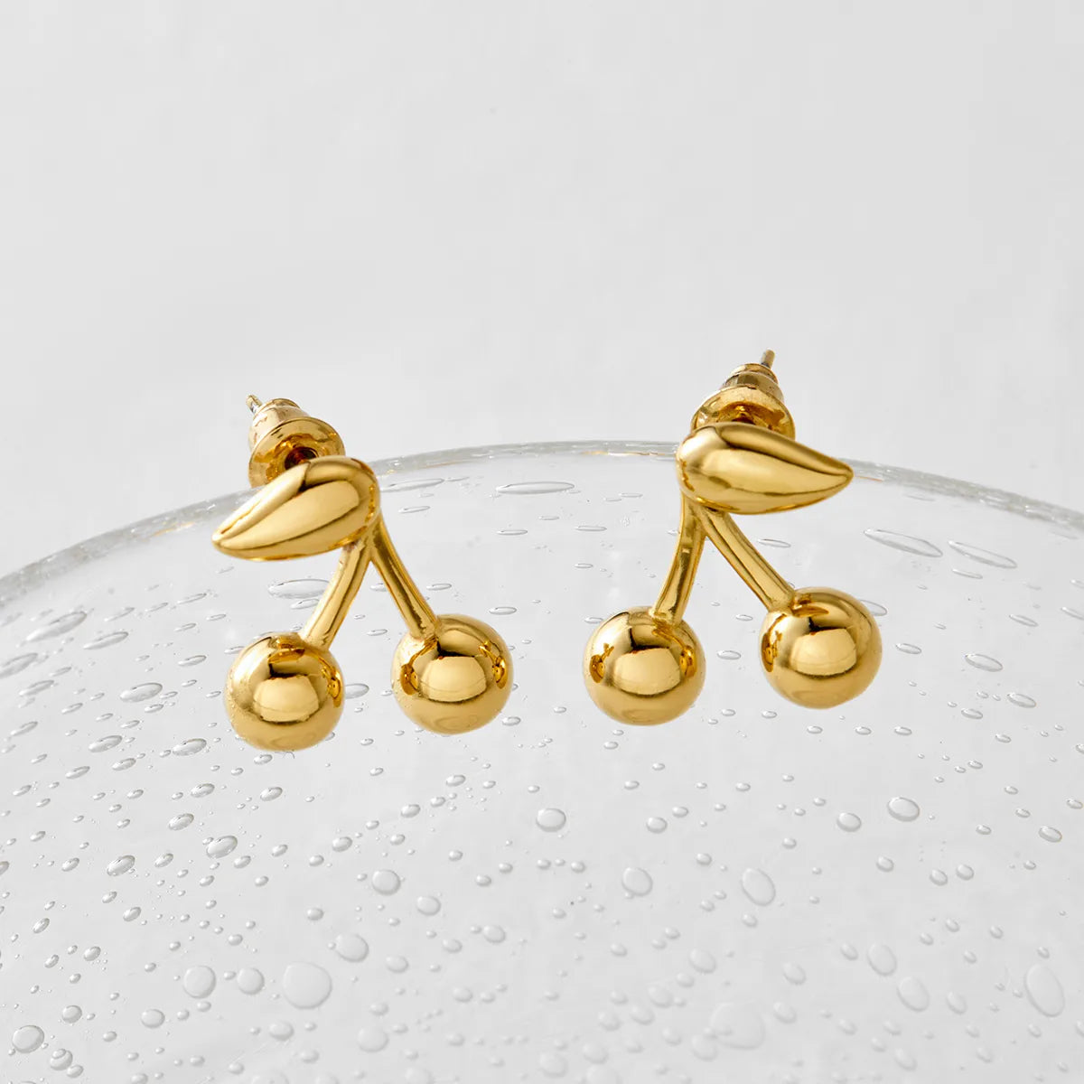 Aretes Cereza Acero Inoxidable