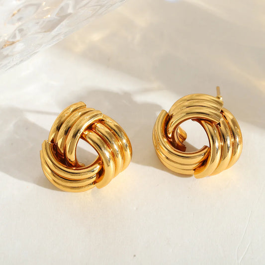 Aretes Irregular Dorado Acero Inoxidable