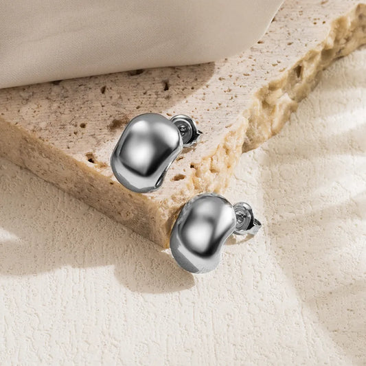 Aretes Plateados Acero Inoxidable