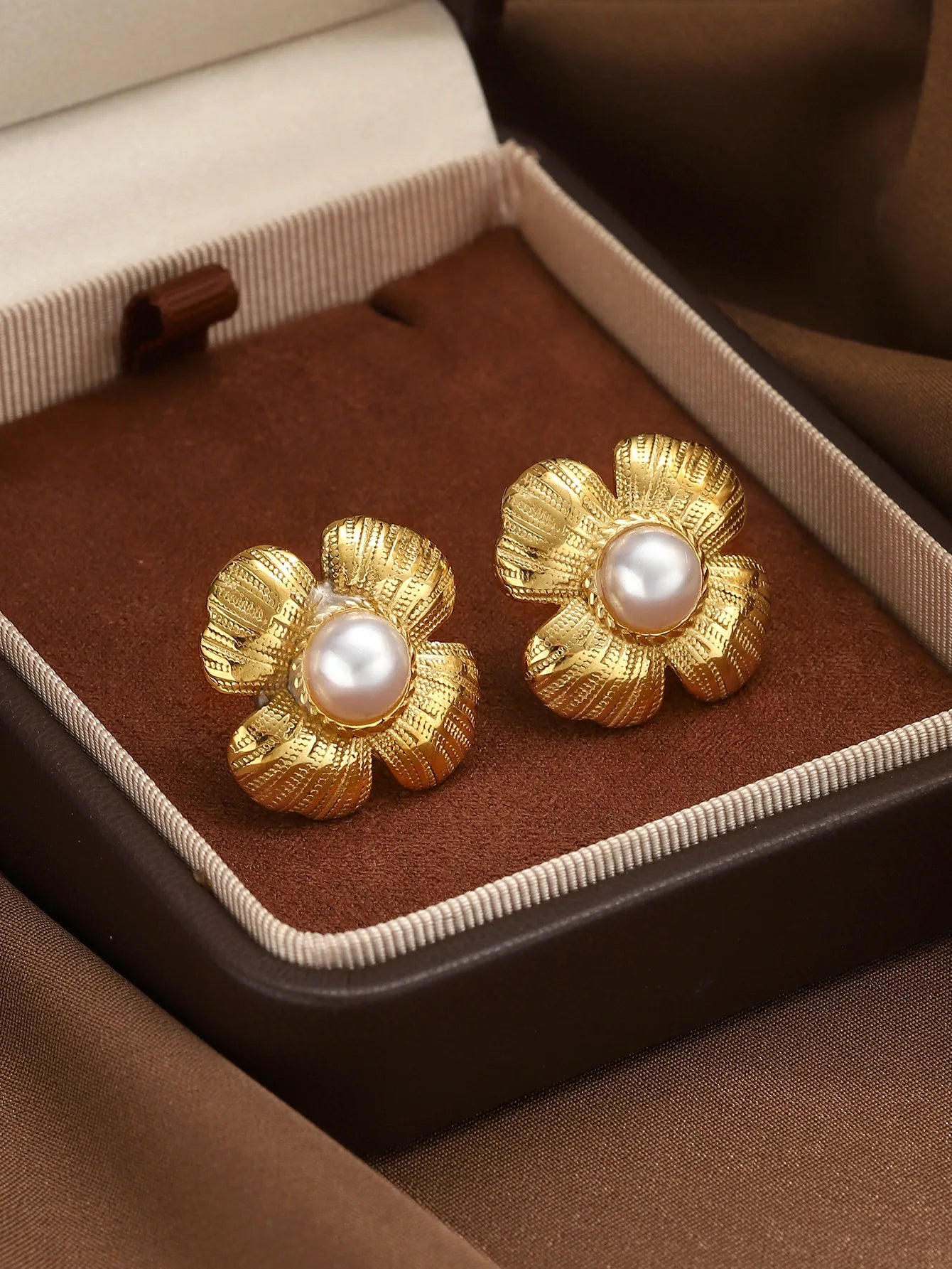 Aretes Flor Acero Inoxidable