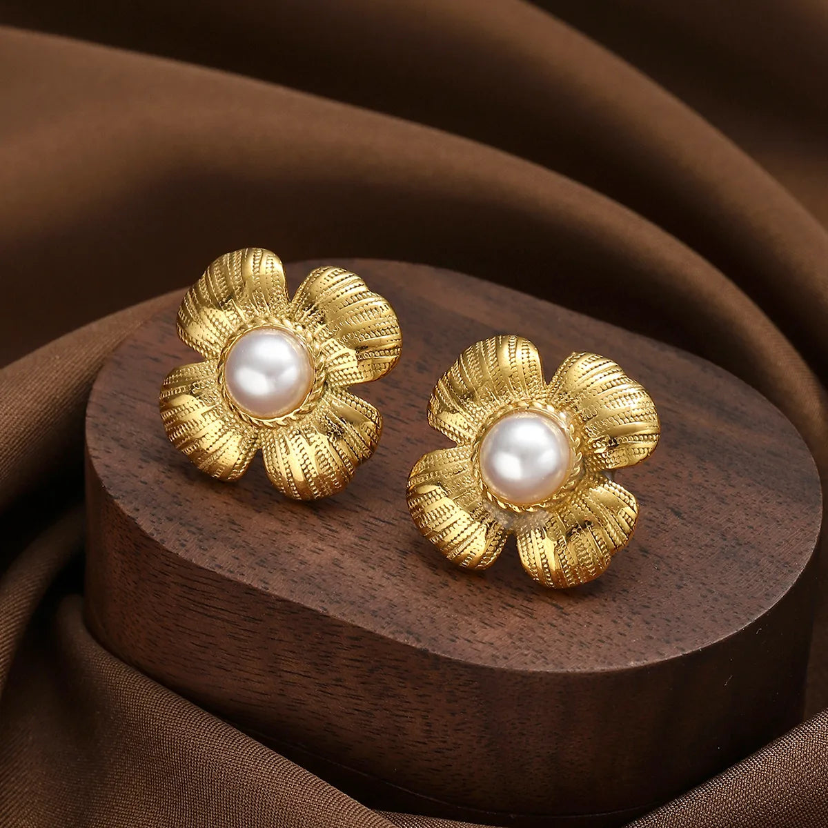 Aretes Flor Acero Inoxidable