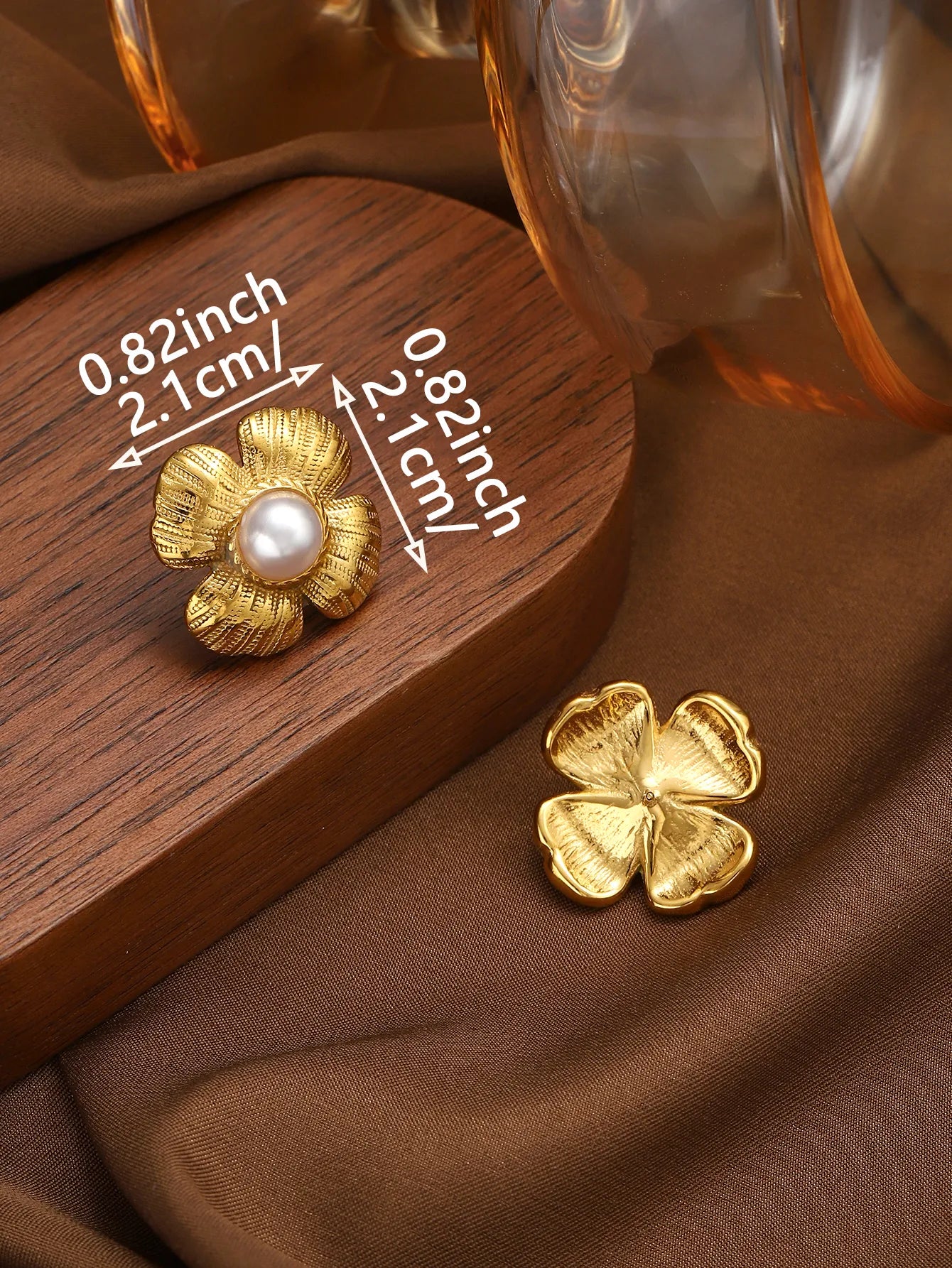 Aretes Flor Acero Inoxidable
