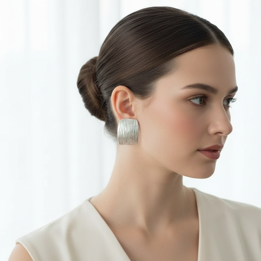 Aretes Rectángulo Acero Inoxidable