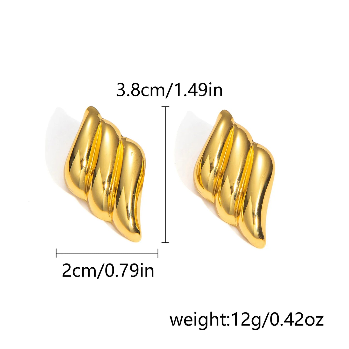Aretes Dorados Acero Inoxidable