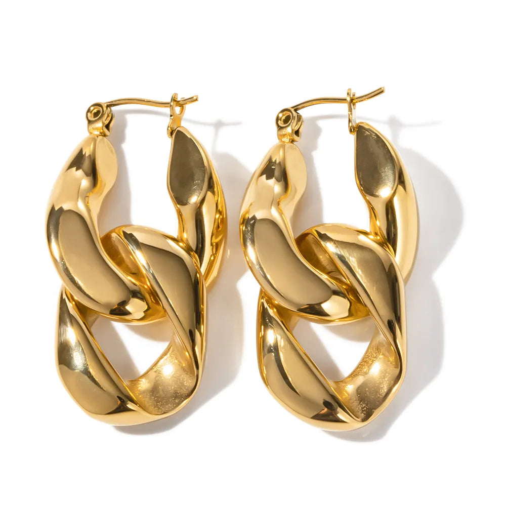 Aretes Cadena Exagerado Acero Inoxidable