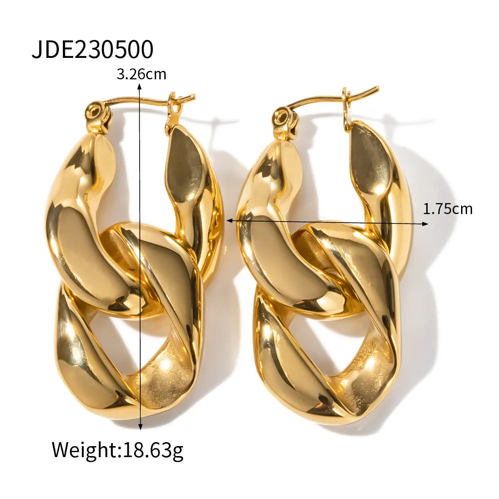Aretes Cadena Exagerado Acero Inoxidable