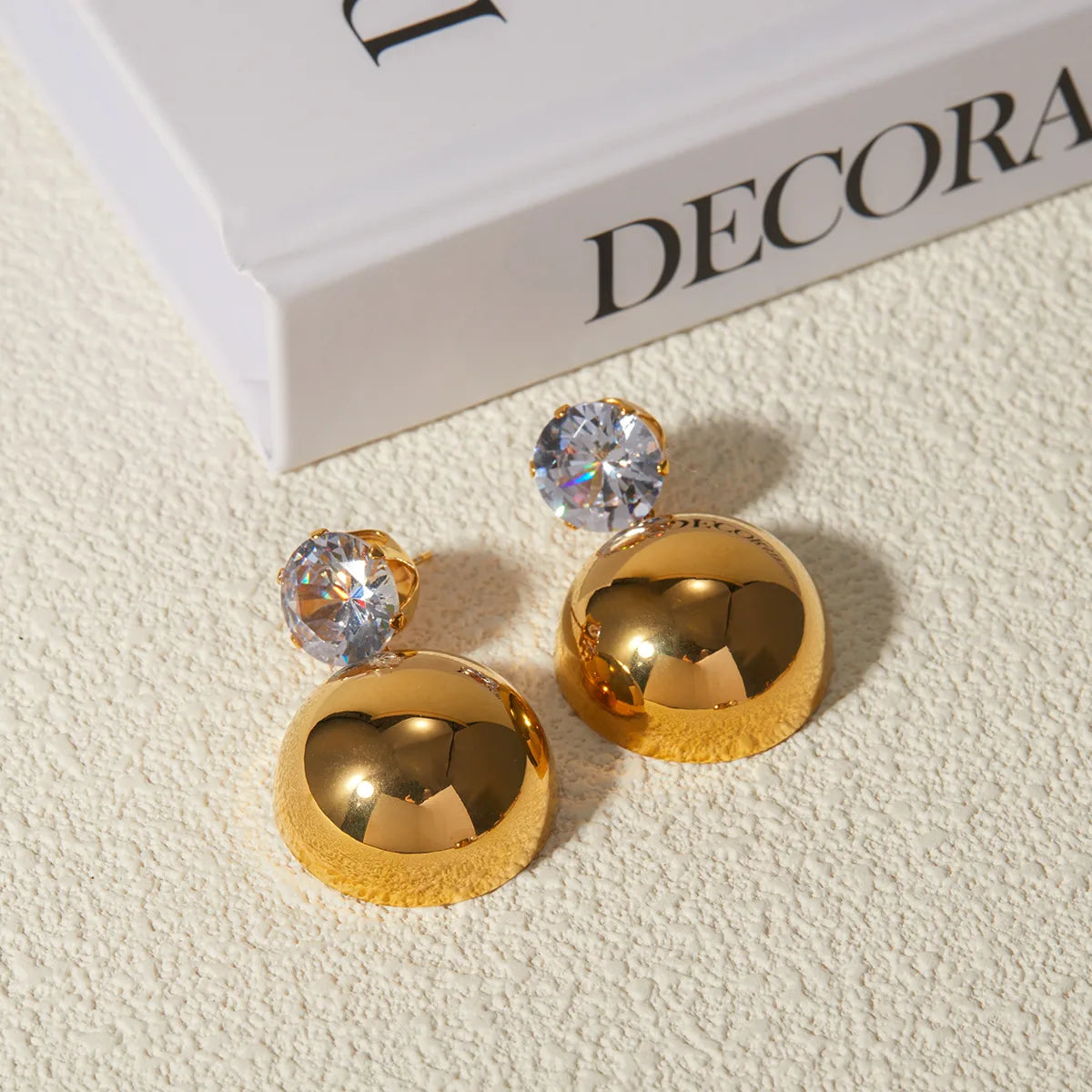 Aretes Redondo Enchapado Acero Inoxidable