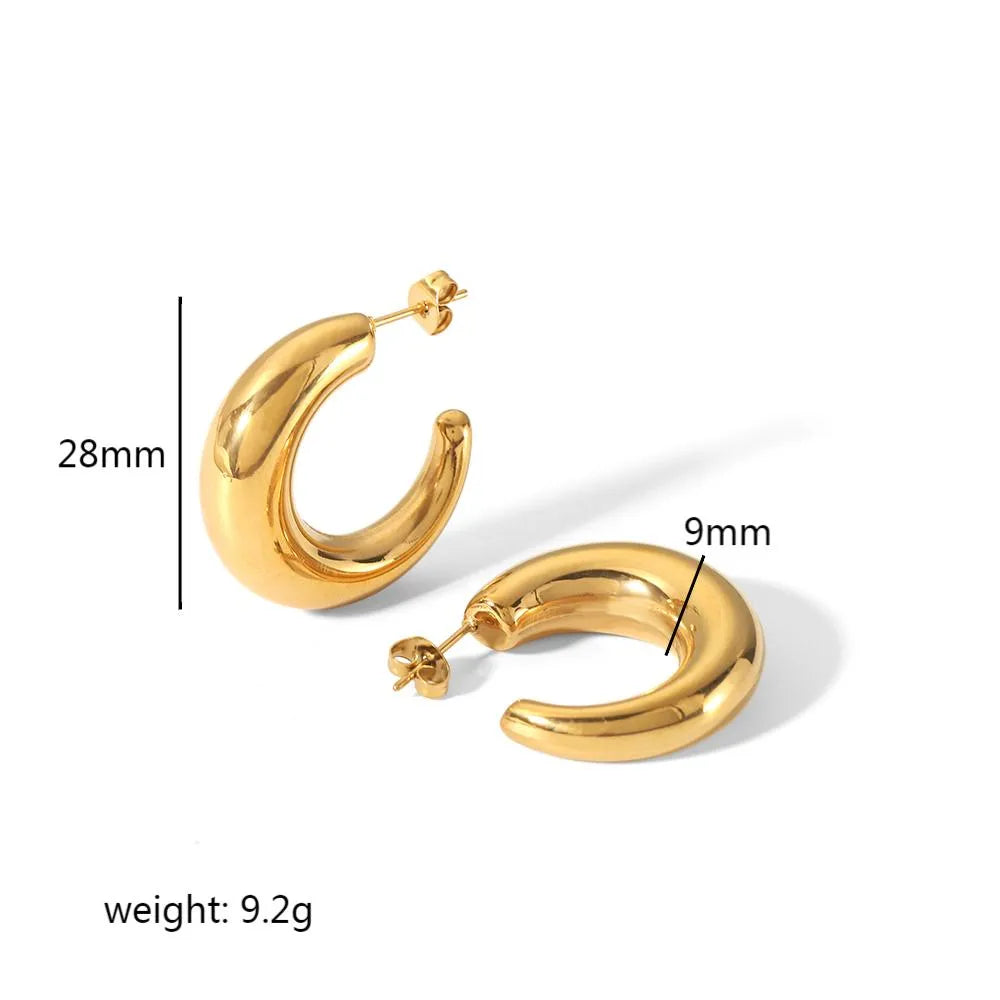 Aretes Forma De C Acero Inoxidable