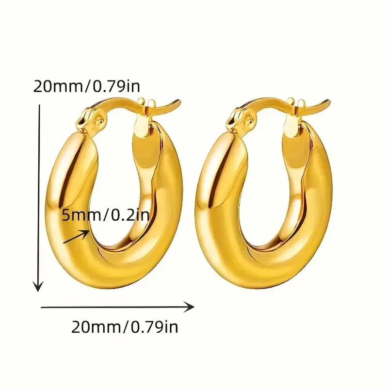 Arracadas Doradas Acero Inoxidable