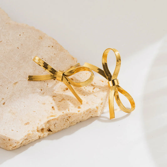 Aretes Moño Acero Inoxidable