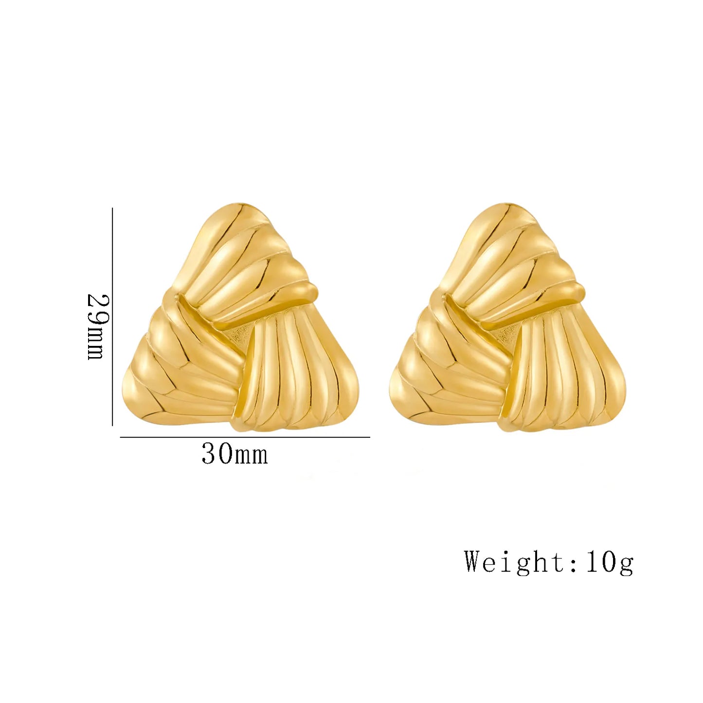 Aretes Triángulo Raya Acero Inoxidable