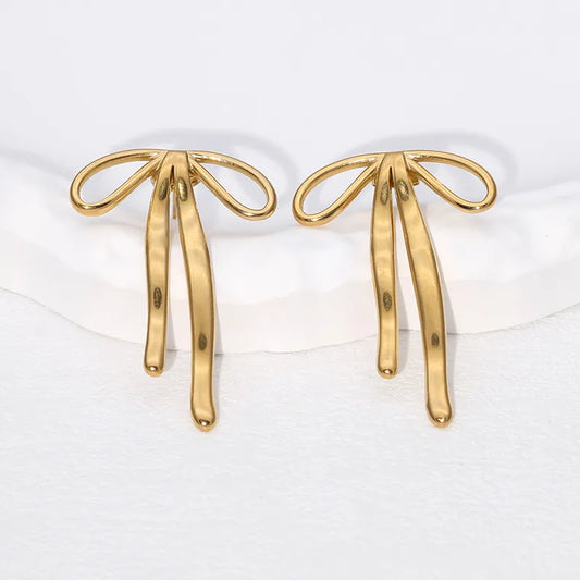 Aretes Moño Acero Inoxidable