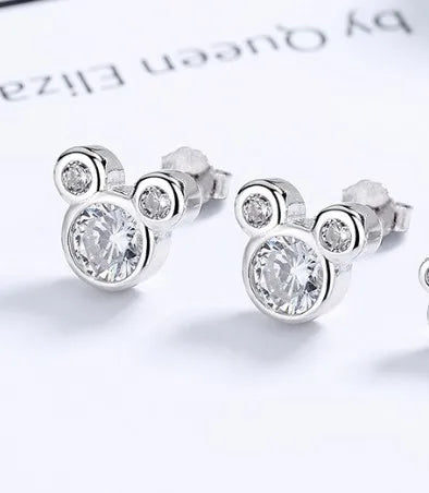 Aretes Dibujo Animado Plata De Ley Circón