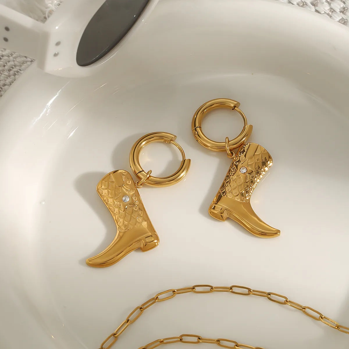 Aretes Botas Acero Inoxidable