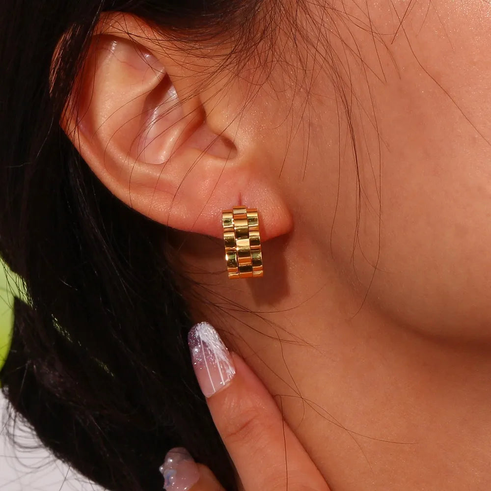 Aretes Retro Acero Inoxidable