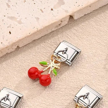 Charm Italiano Cherry Acero Inoxidable