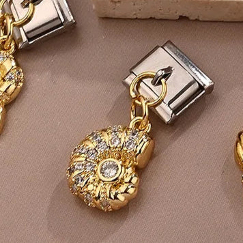 Charm Italiano Concha Acero Inoxidable Cobre