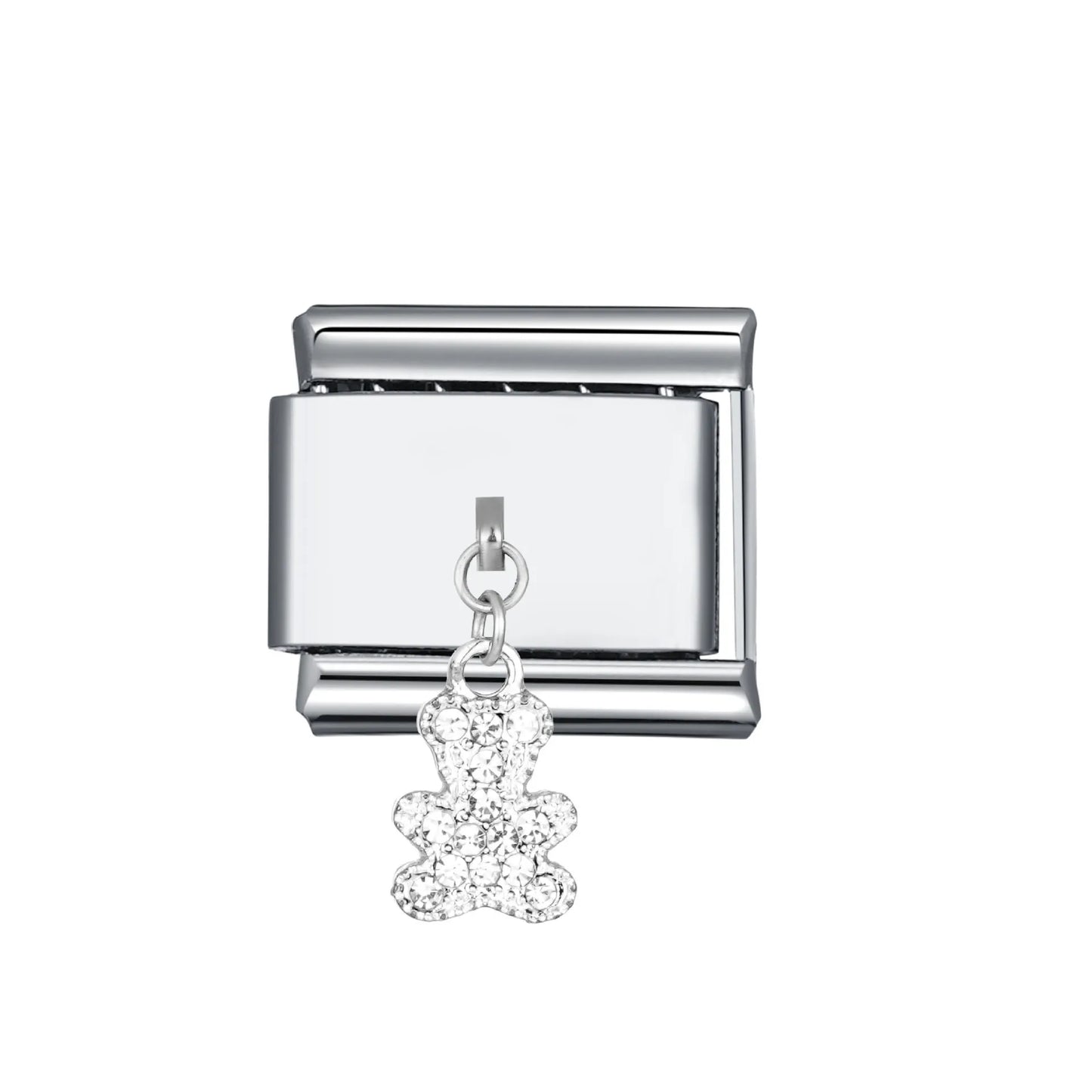 Charm Italiano Oso Acero Inoxidable