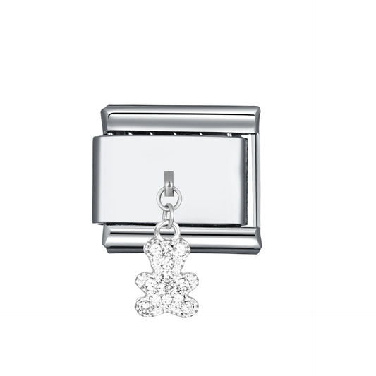 Charm Italiano Oso Acero Inoxidable