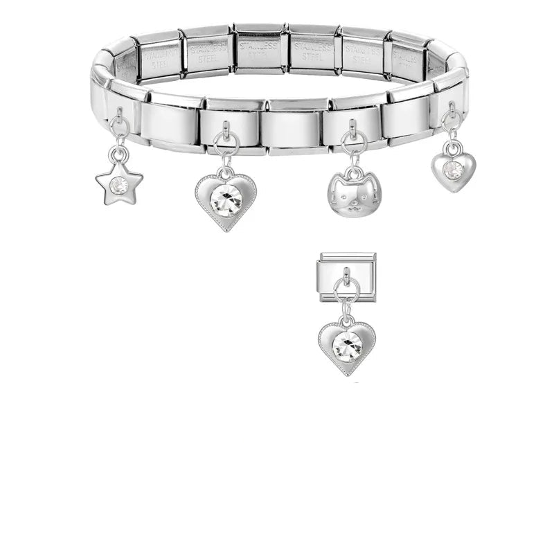 Charm Italiano Corazón Acero Inoxidable