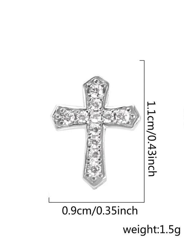 Arete Cruz Plateado