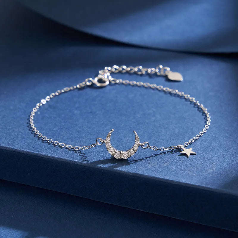 Pulsera Luna Estrella Plata De Ley 925
