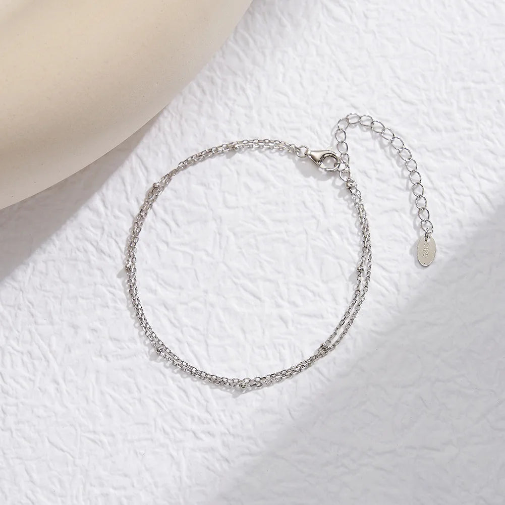 Pulsera Doble Delgada Plata 925
