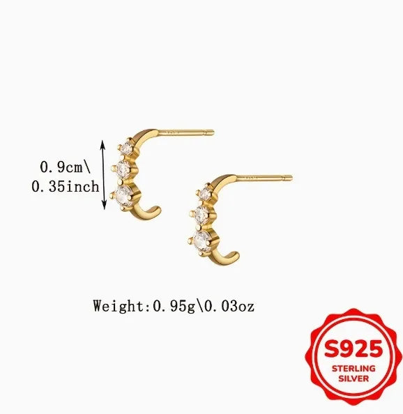 Aretes Dorados Plata De Ley 925