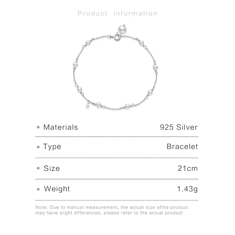Pulsera Perlas Plata De Ley 925