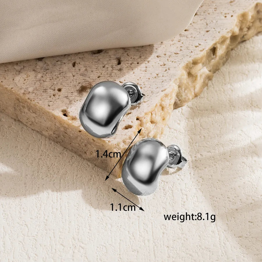 Aretes Plateados Acero Inoxidable