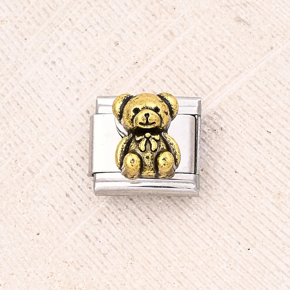 Charm Italiano Oso Acero Inoxidable