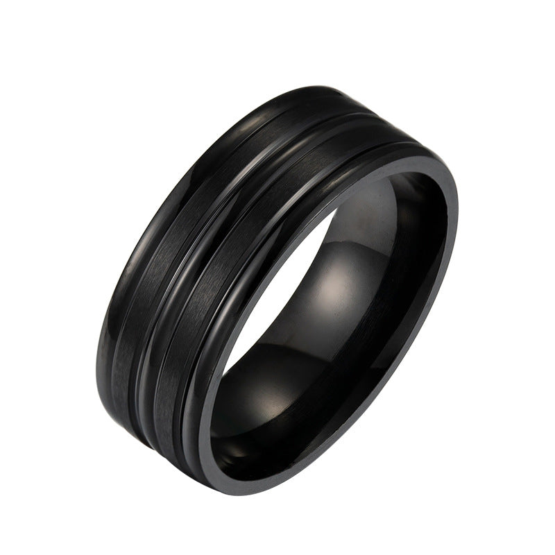Anillo Lineas Acero Inoxidable