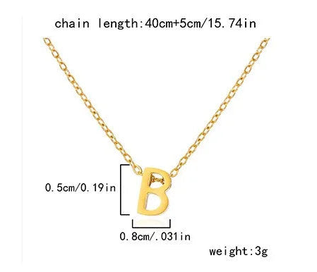 Collar Letra Dorado Acero Inoxidable