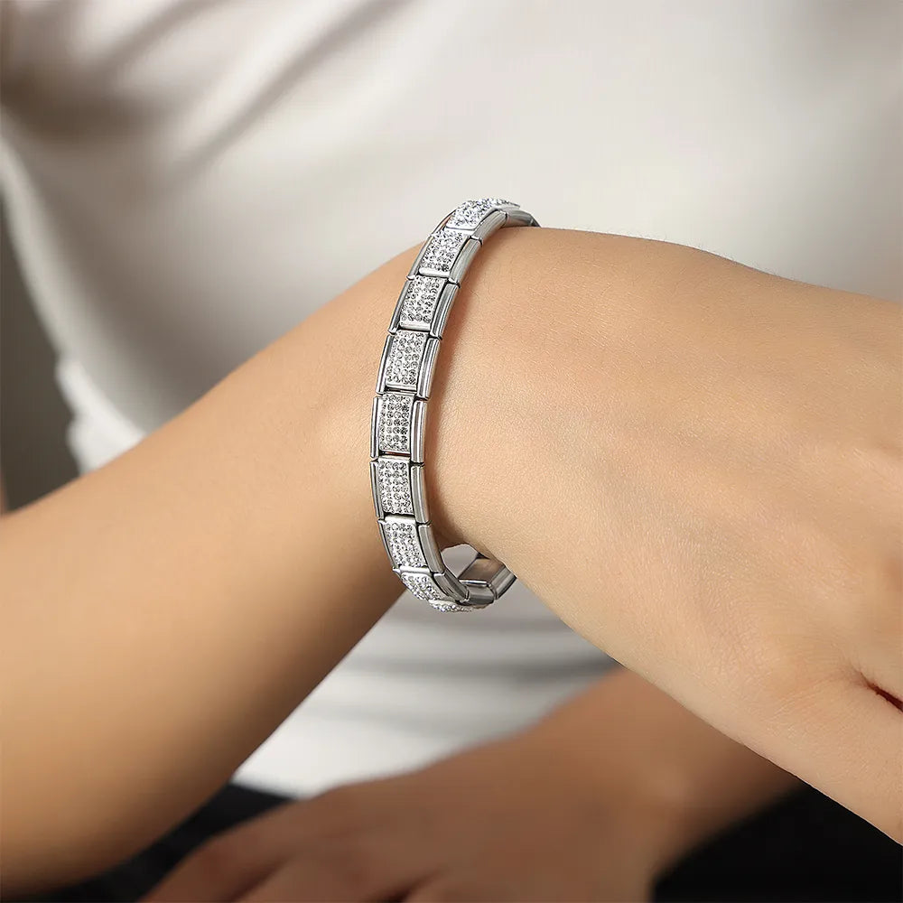 Pulsera Italiana Elegante Acero Titanio