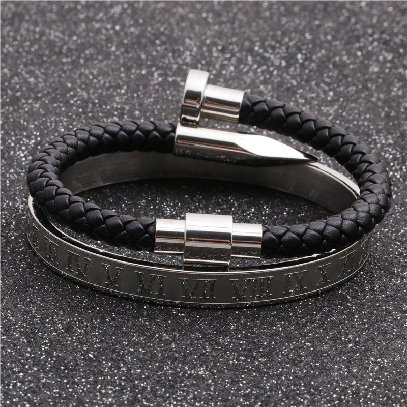 Set Pulseras Números Romanos Clavo
