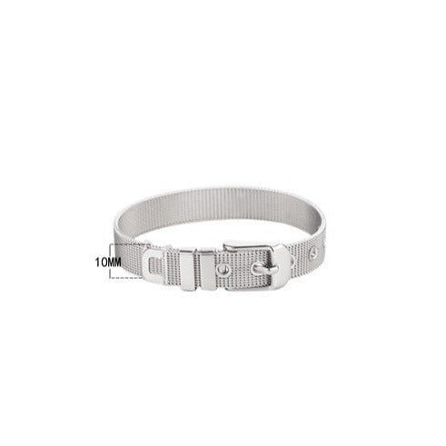 Pulsera Correa Malla Chapada En Oro