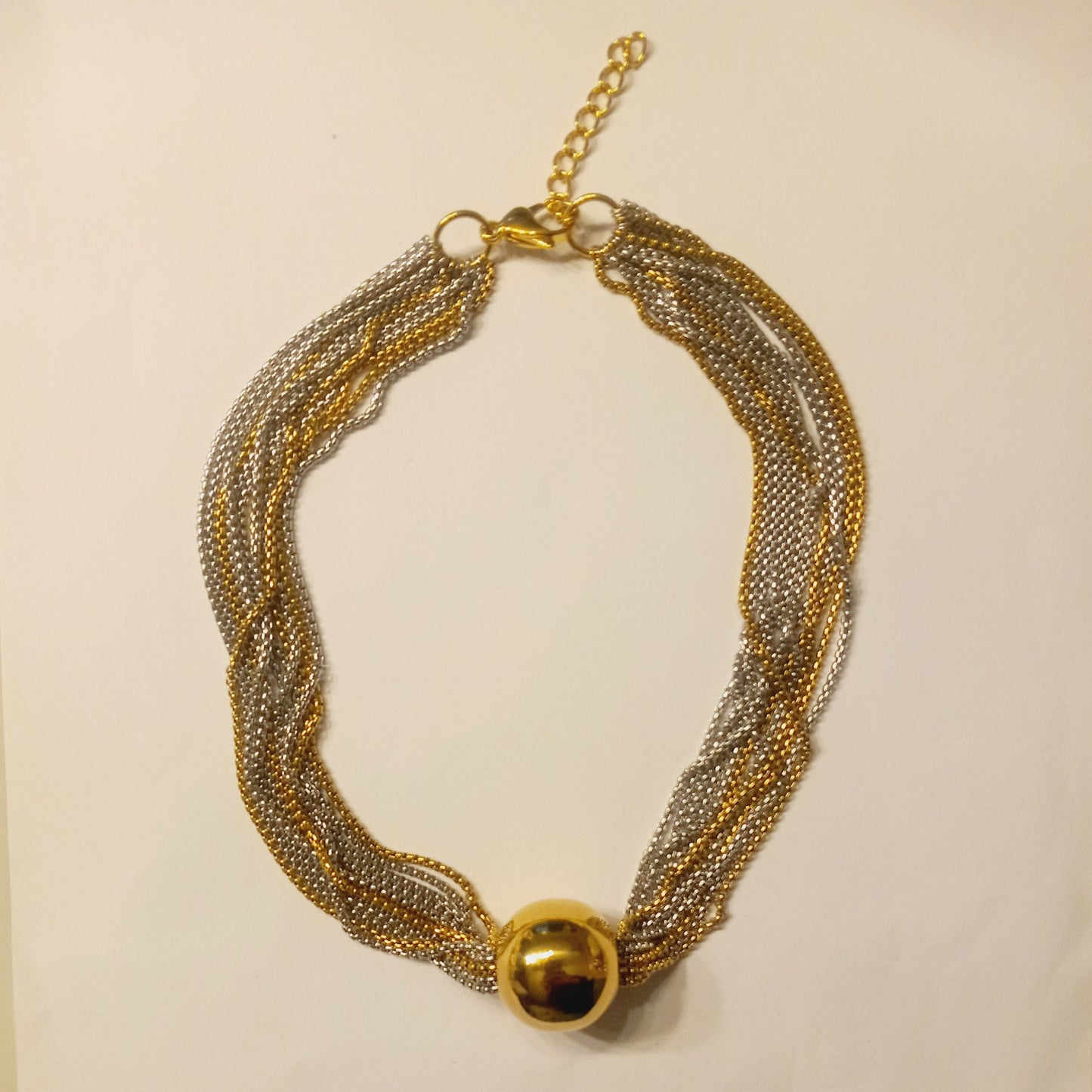 Collar Bola Bicolor Acero Inoxidable