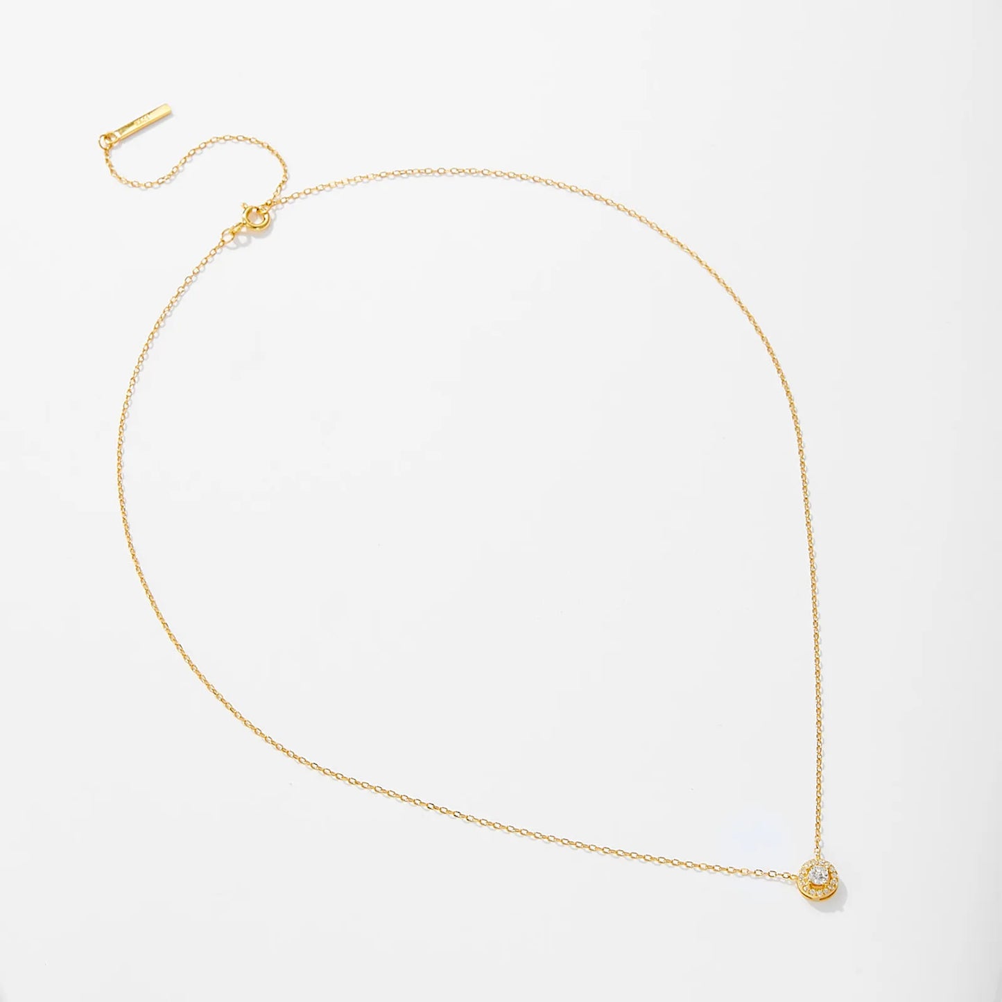 Collar Circón Redondo Dorado Plata 925