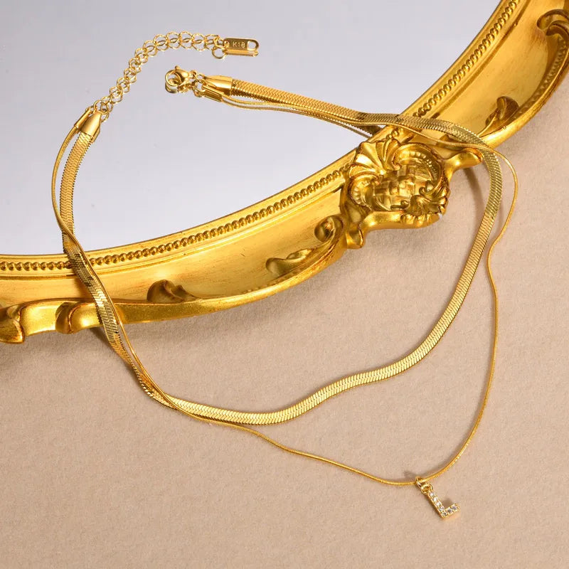 Collar Letra Doble Acero Inoxidable