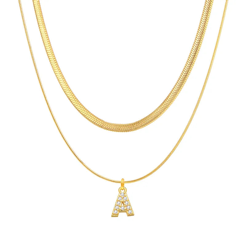 Collar Letra Doble Acero Inoxidable