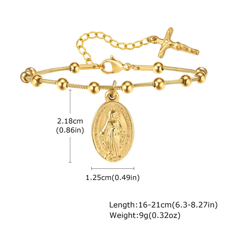 Pulsera Virgen María Acero Inoxidable