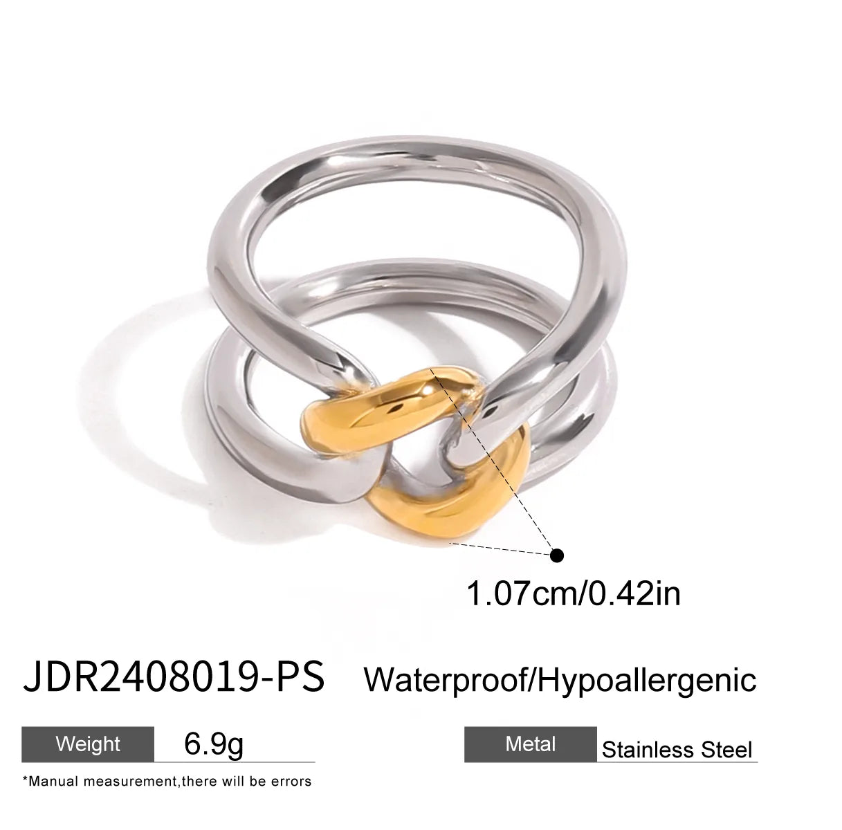 Anillo Bicolor Acero Inoxidable