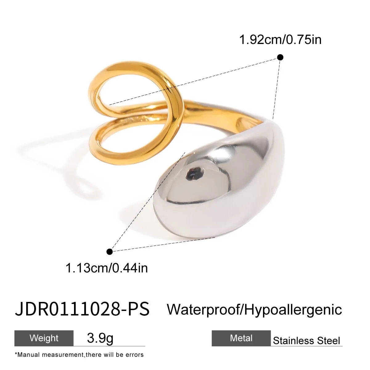 Anillo Bicolor Acero Inoxidable