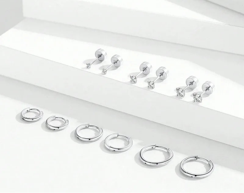 Aretes y Arracada Acero Inoxidable