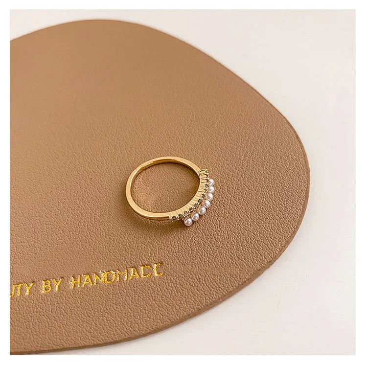 Anillo Elegante Perlas Plata S925