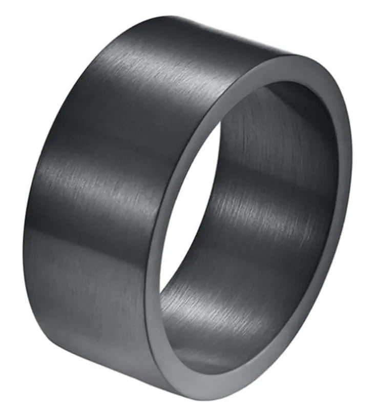 Anillo Grueso Negro Acero Titanio