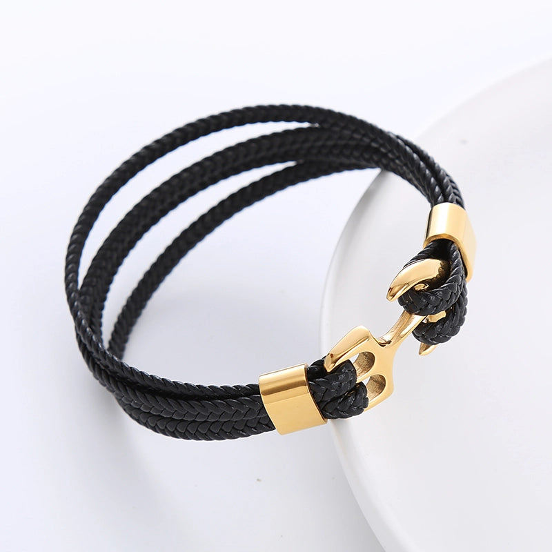 Pulsera Ancla Trenza Acero Inoxidable