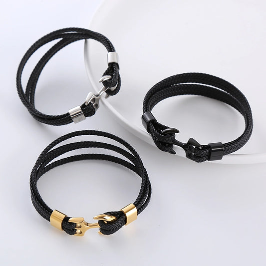 Pulsera Ancla Trenza Acero Inoxidable